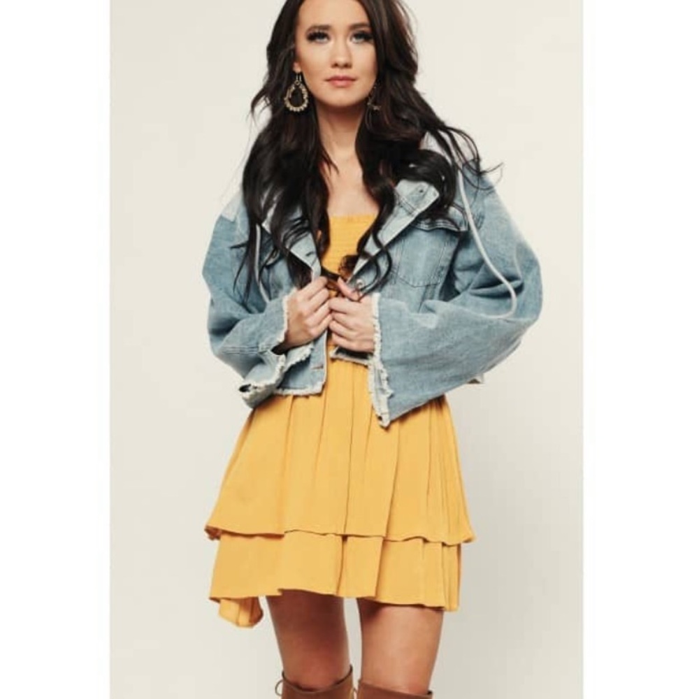 Hooded denim jacket